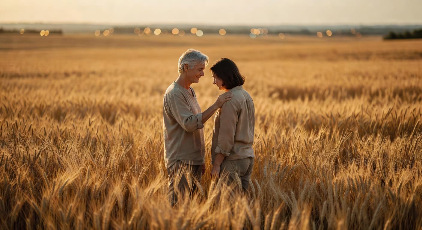 Dos personas tomadas de la mano en señal de apoyo mutuo bajo una luz cálida