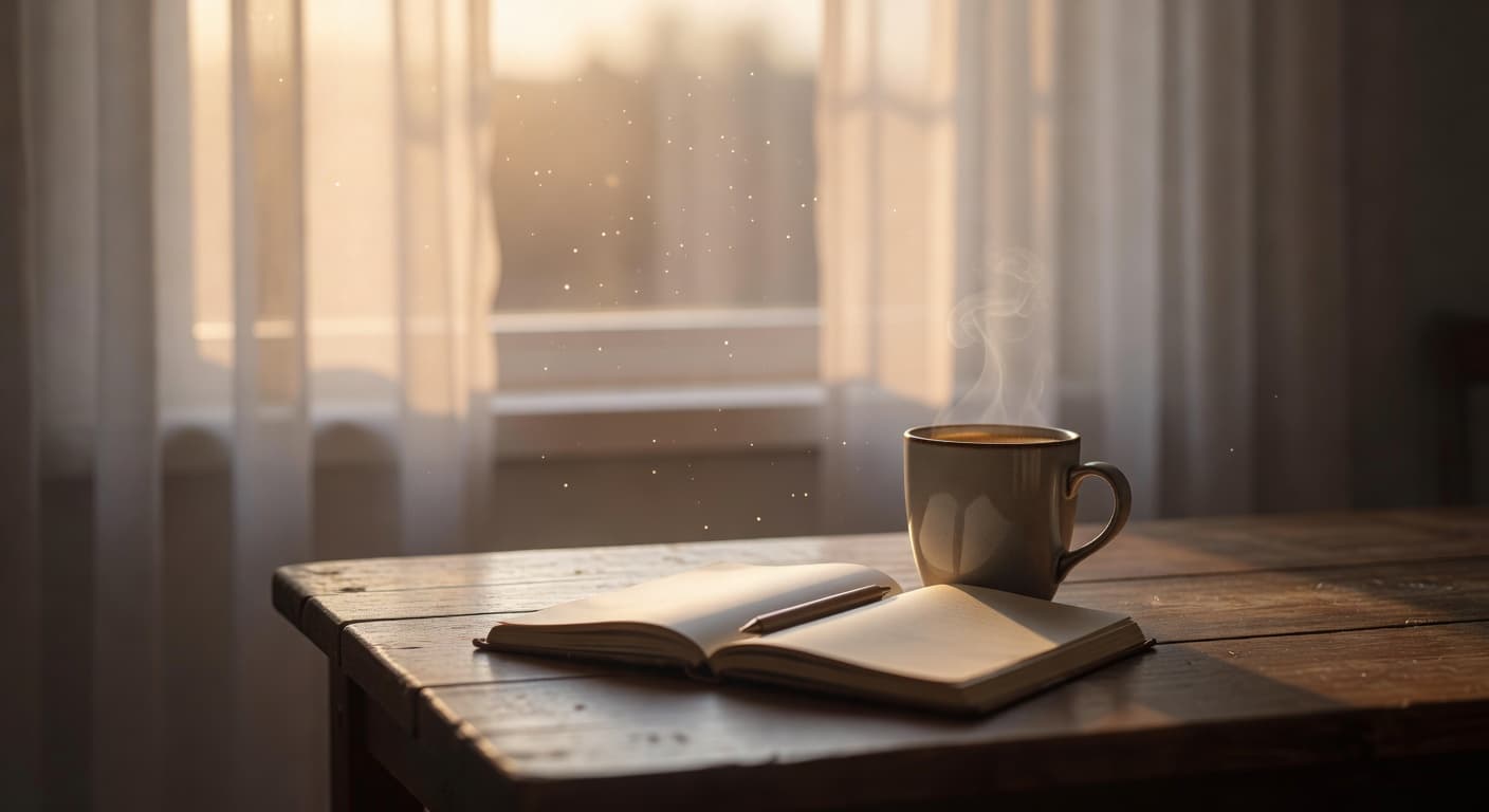 Amanecer dorado sobre un campo abierto con luz cálida que ilumina el horizonte